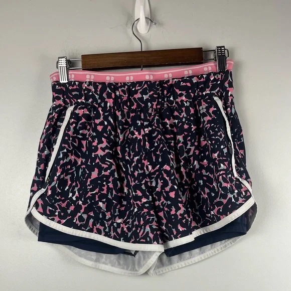 Sweaty Betty On Your Marks 4" Running Shorts size small blue pink white - Picture 3 of 7